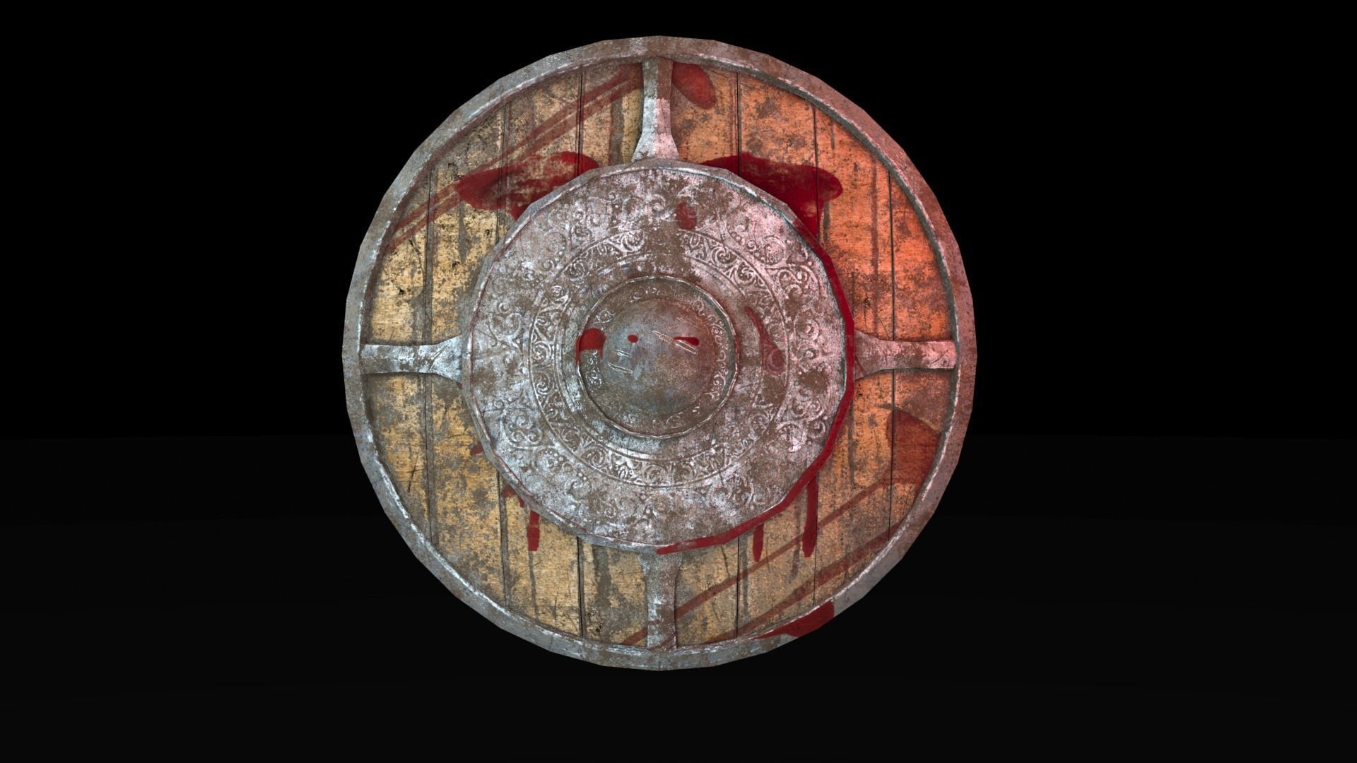 Low Poly War Shield Low-poly 3D model_2