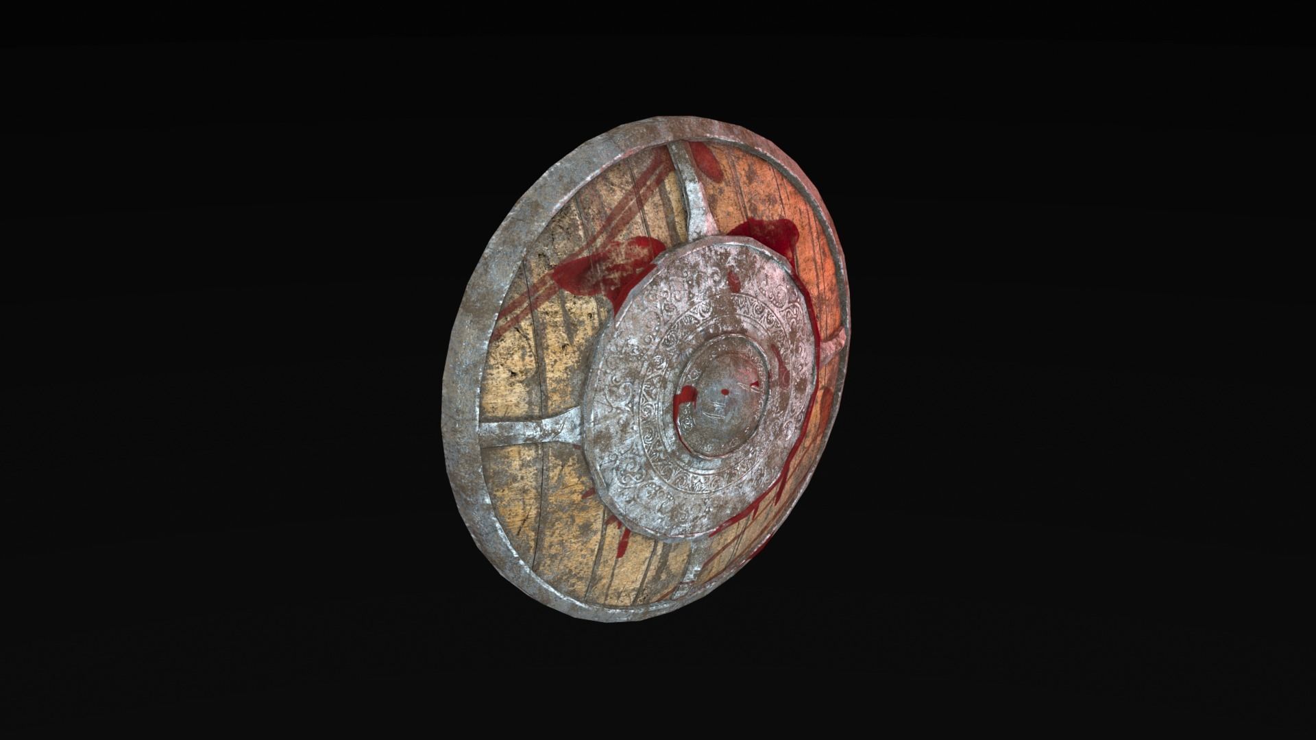 Low Poly War Shield Low-poly 3D model_23