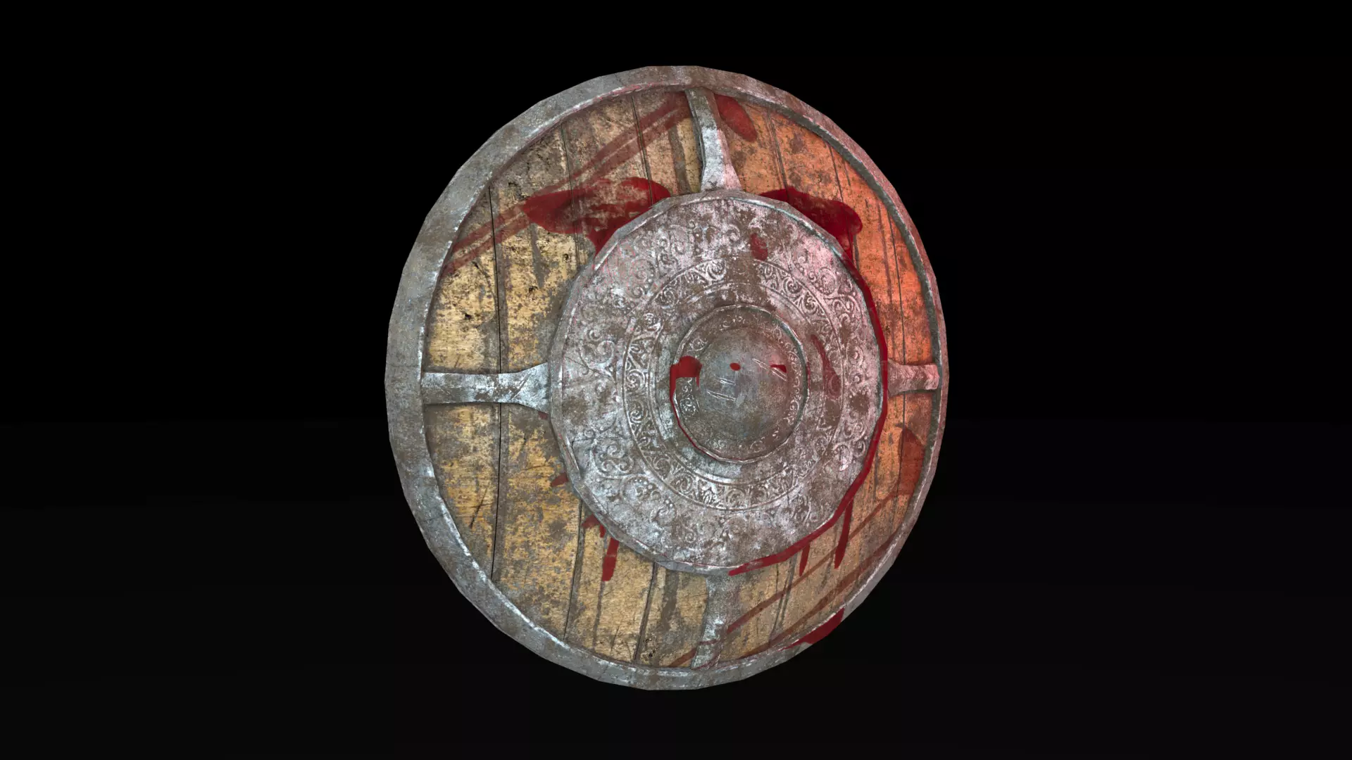 Low Poly War Shield Low-poly 3D model_0