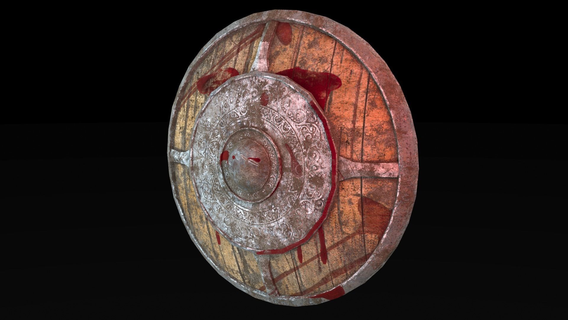 Low Poly War Shield Low-poly 3D model_1