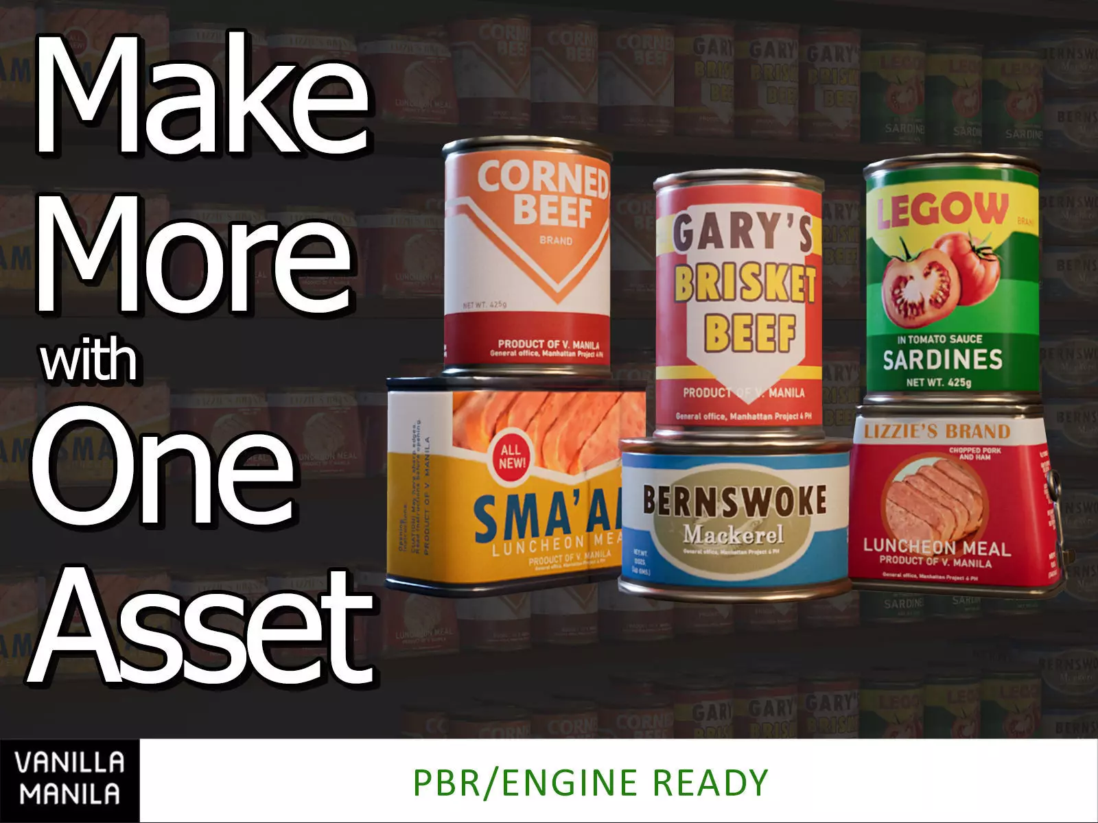 Retro Kitchen - Canned Goods Low-poly 3D model