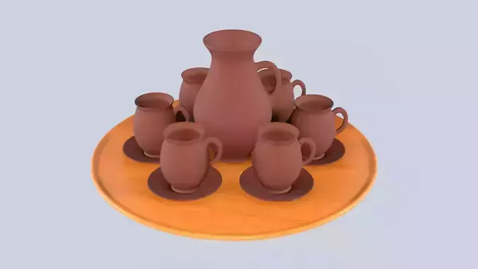 Vase and mugs set