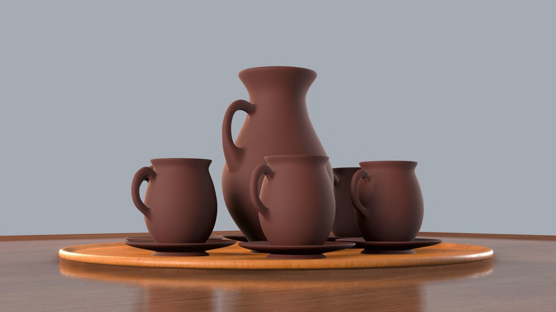 Vase and mugs set 3D model_16