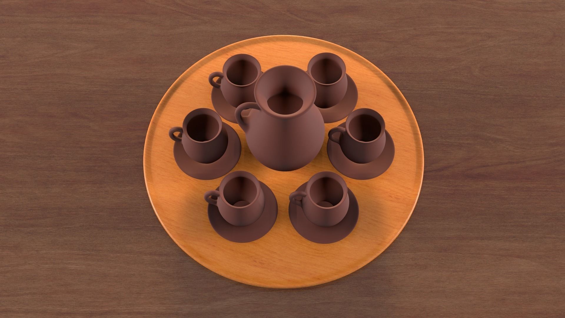 Vase and mugs set 3D model_20