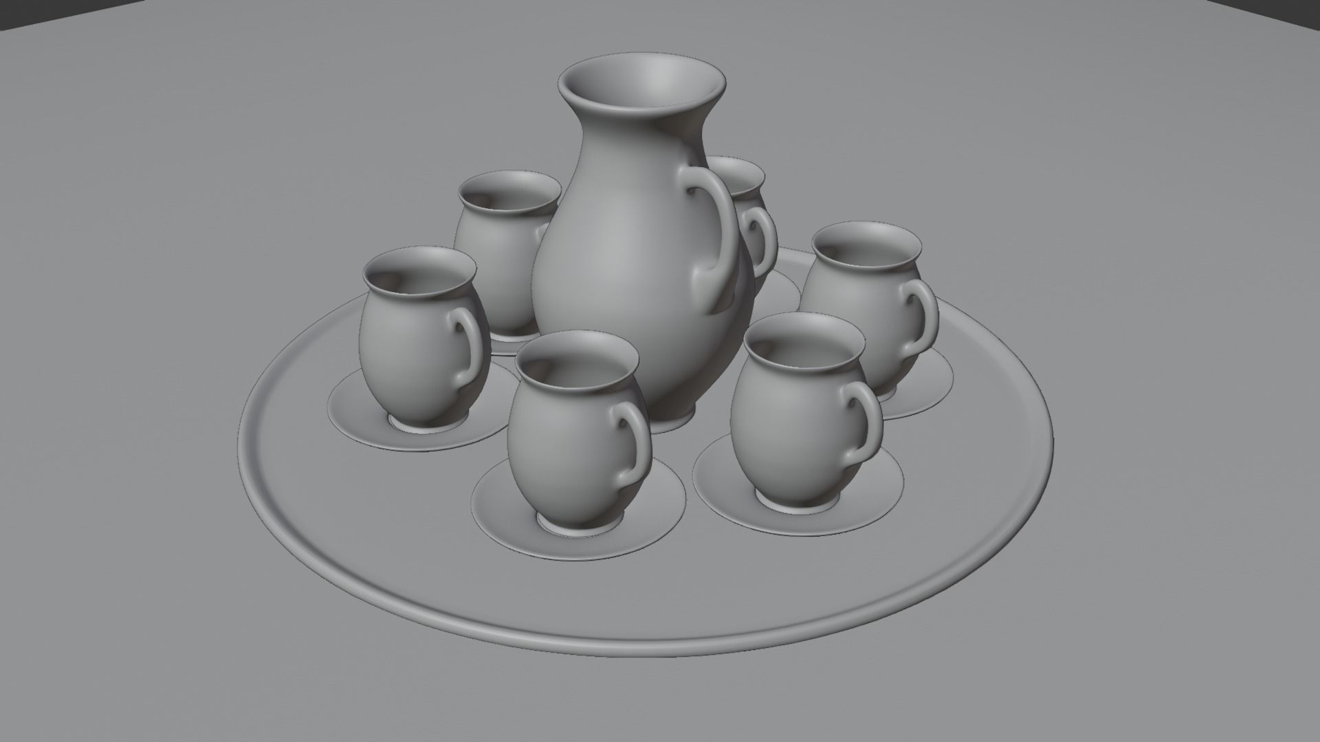 Vase and mugs set 3D model_19