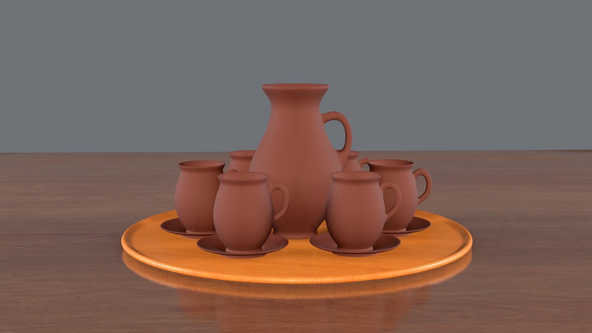 Vase and mugs set 3D model_22
