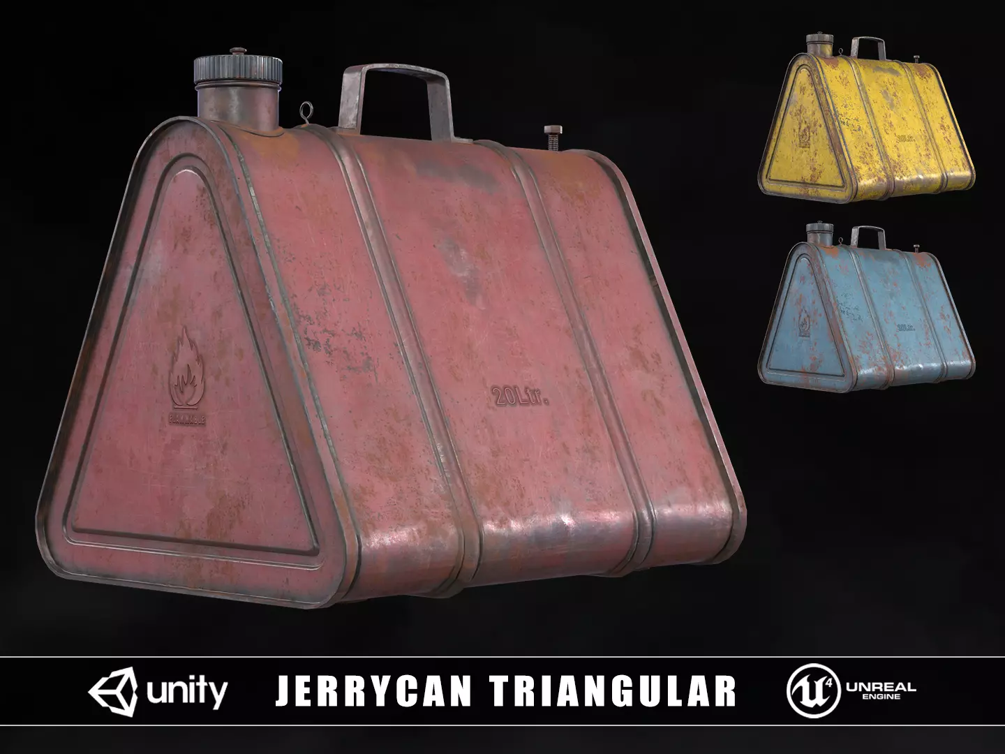 Jerrycan Triangular Low-poly 3D model