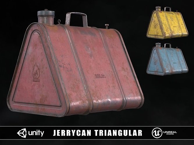 Jerrycan Triangular Low-poly 3D model