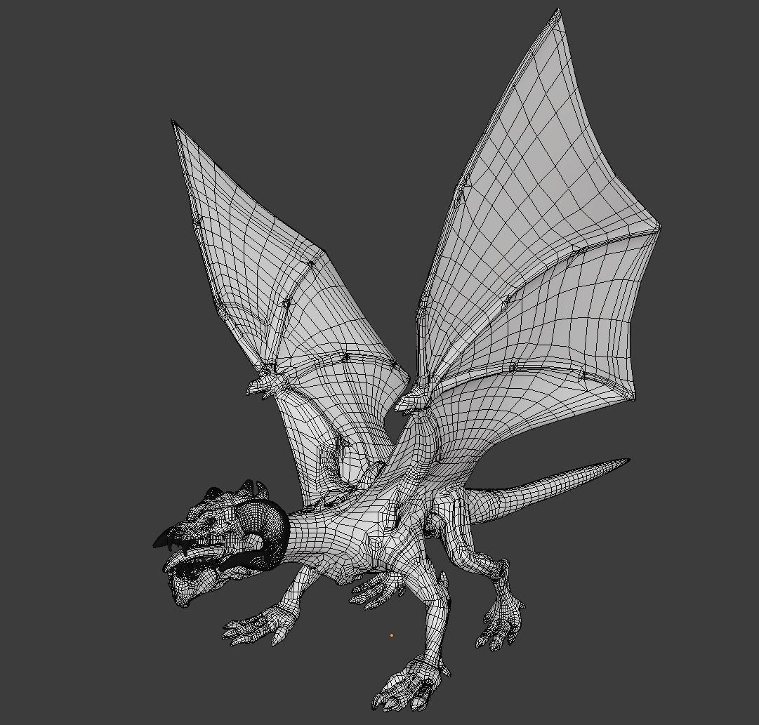 Volcano Dragon Low-poly 3D model_4