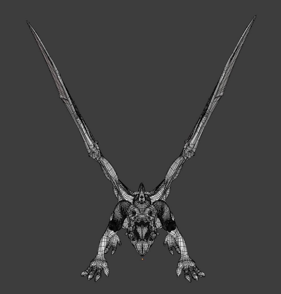 Volcano Dragon Low-poly 3D model_6