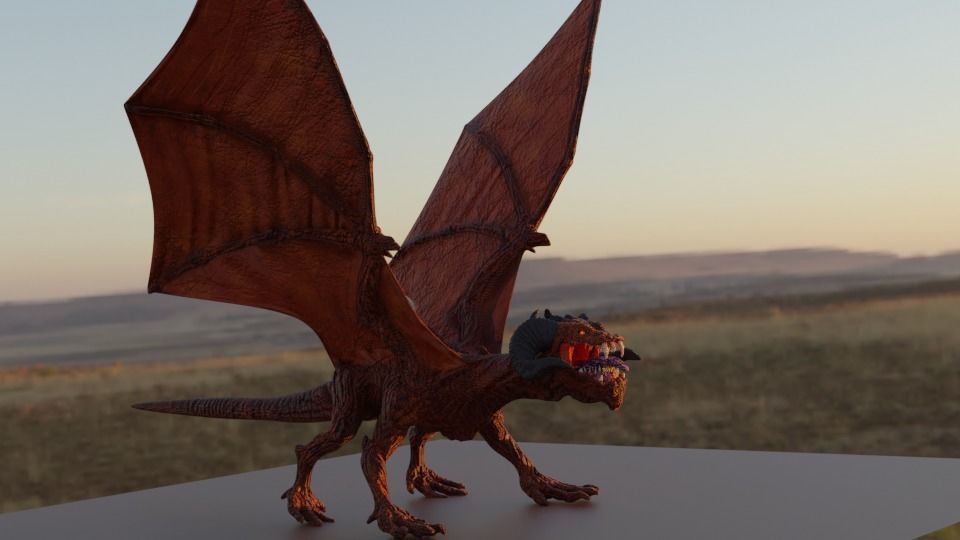 Volcano Dragon Low-poly 3D model_3