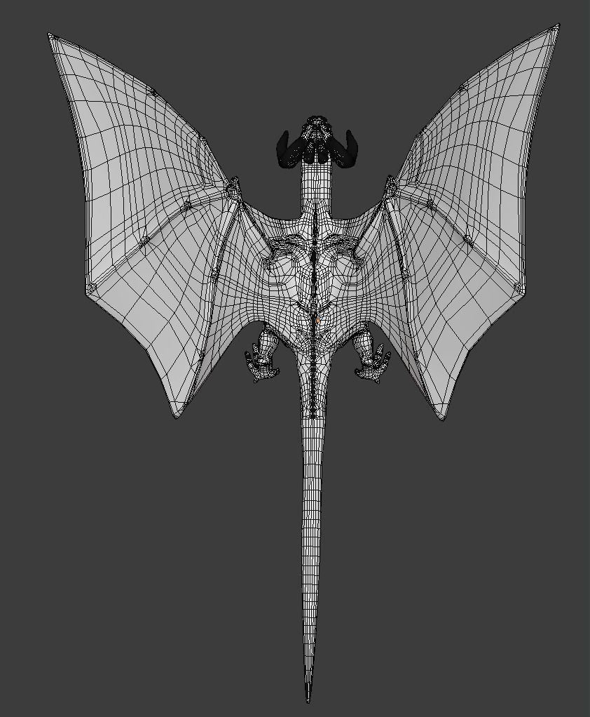 Volcano Dragon Low-poly 3D model_9