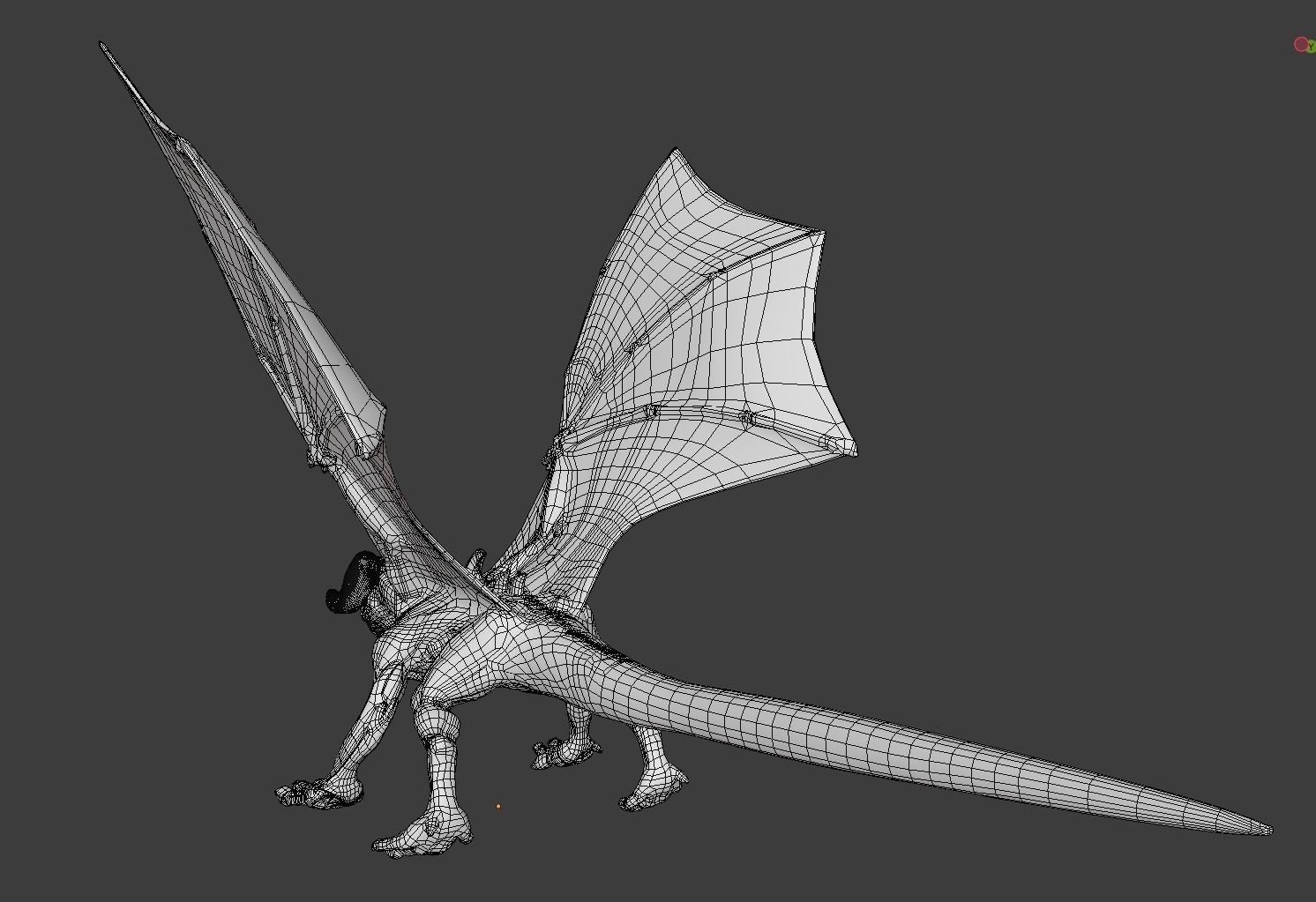 Volcano Dragon Low-poly 3D model_8