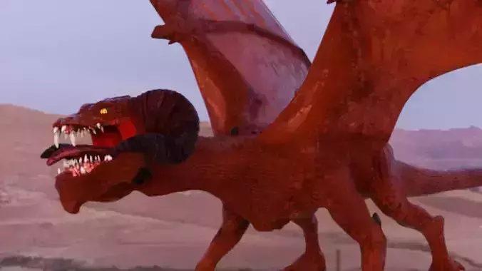 Volcano Dragon Low-poly 3D model