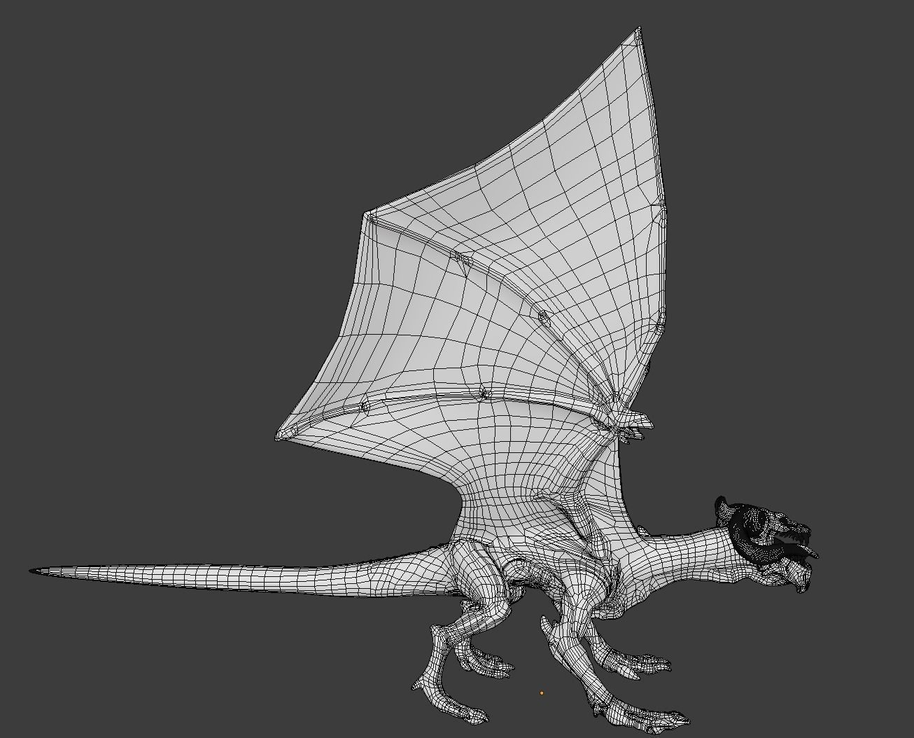 Volcano Dragon Low-poly 3D model_7