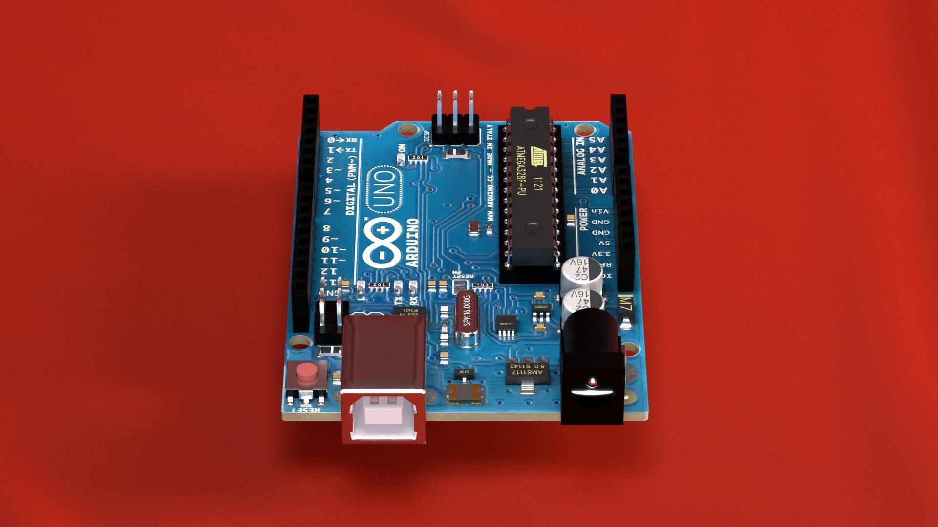 Arduino Uno R3 DIP 3D model_3