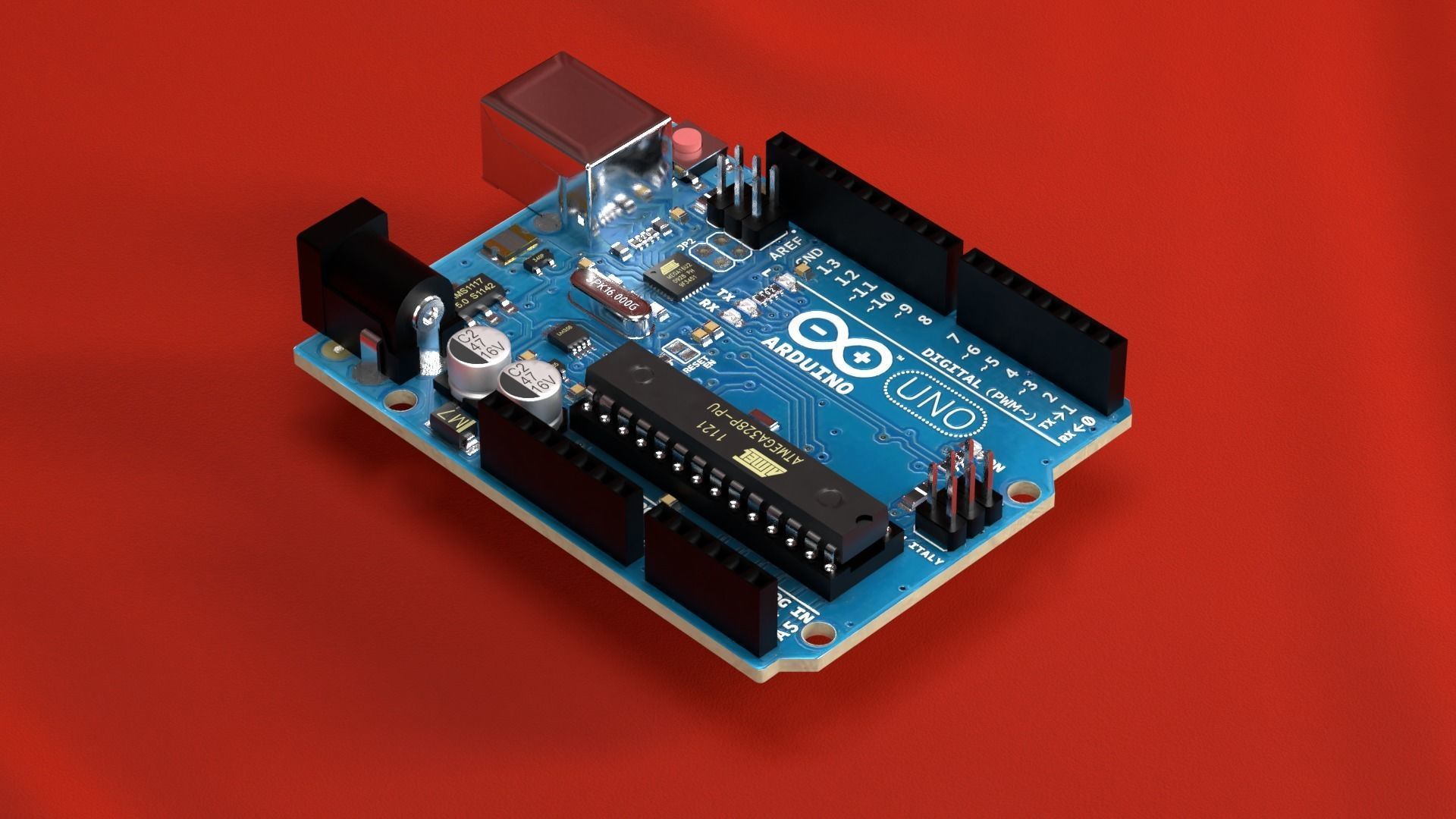 Arduino Uno R3 DIP 3D model_8
