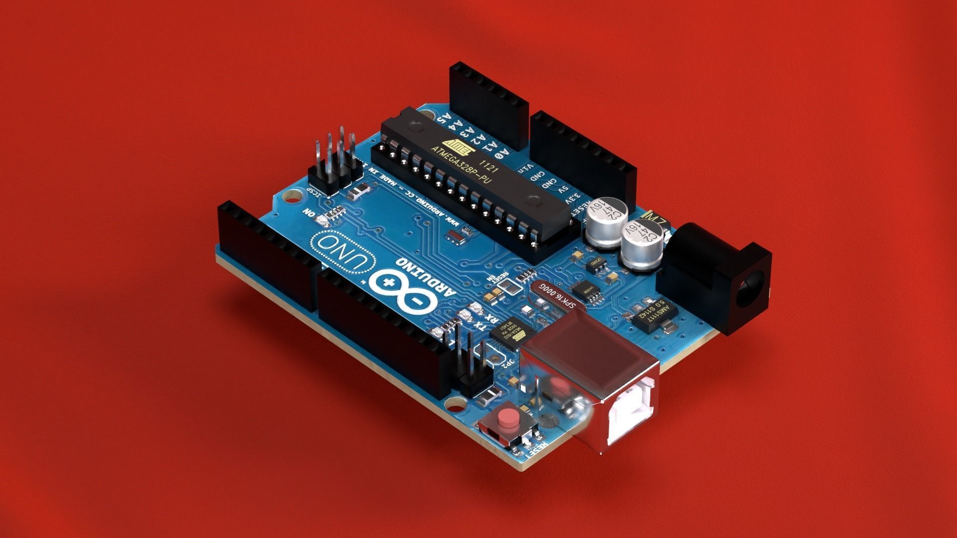 Arduino Uno R3 DIP 3D model_4