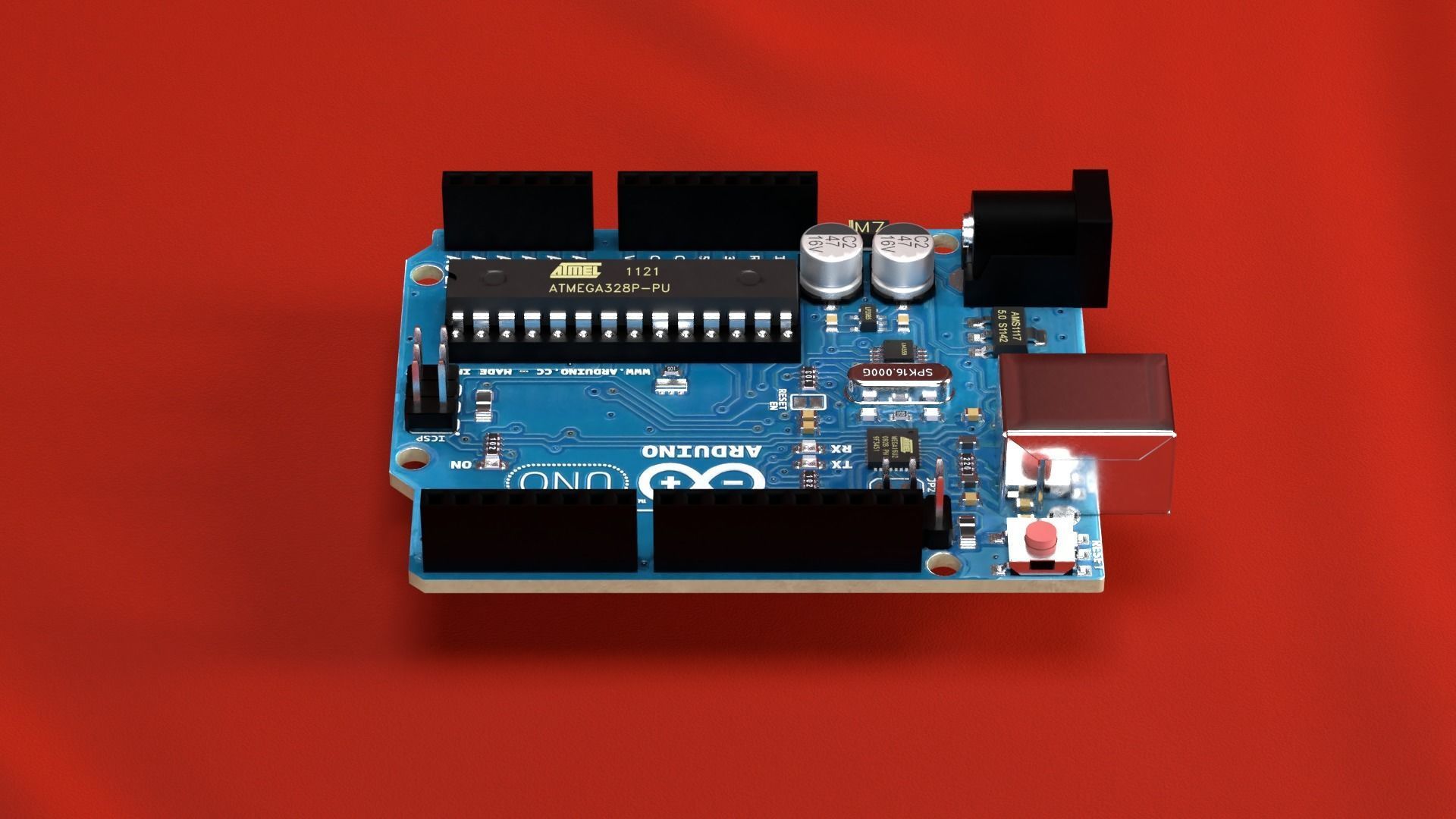 Arduino Uno R3 DIP 3D model_5