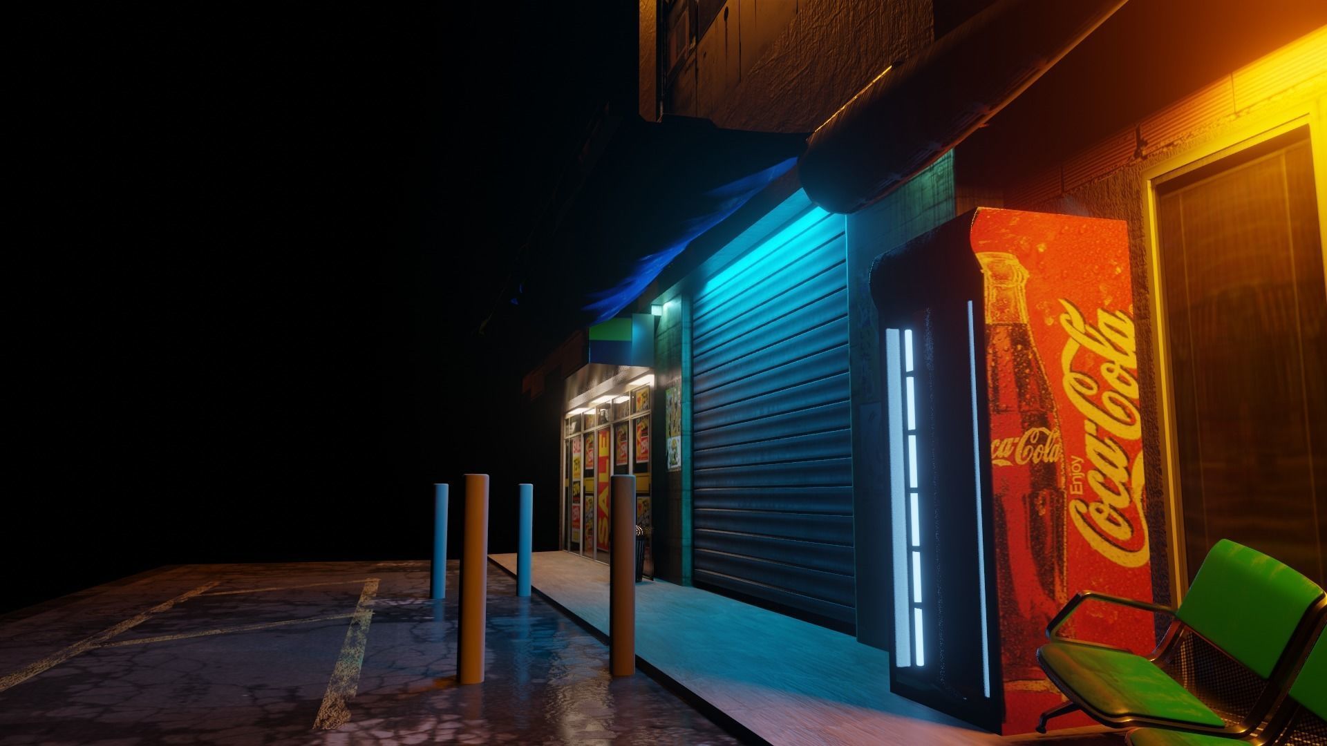 modern street made in blender 3D model_4