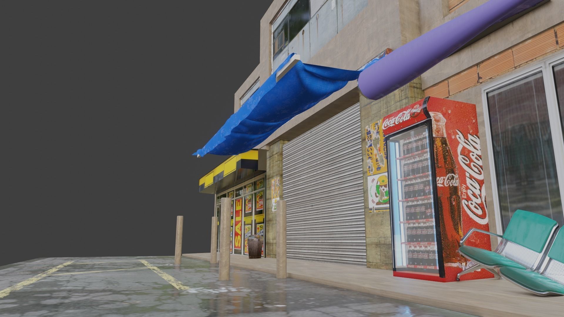 modern street made in blender 3D model_5