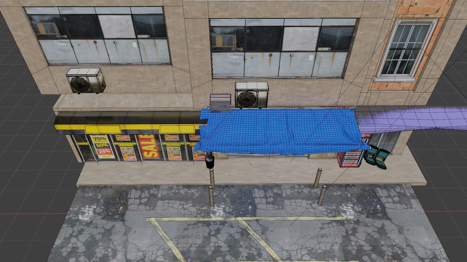 modern street made in blender 3D model_9