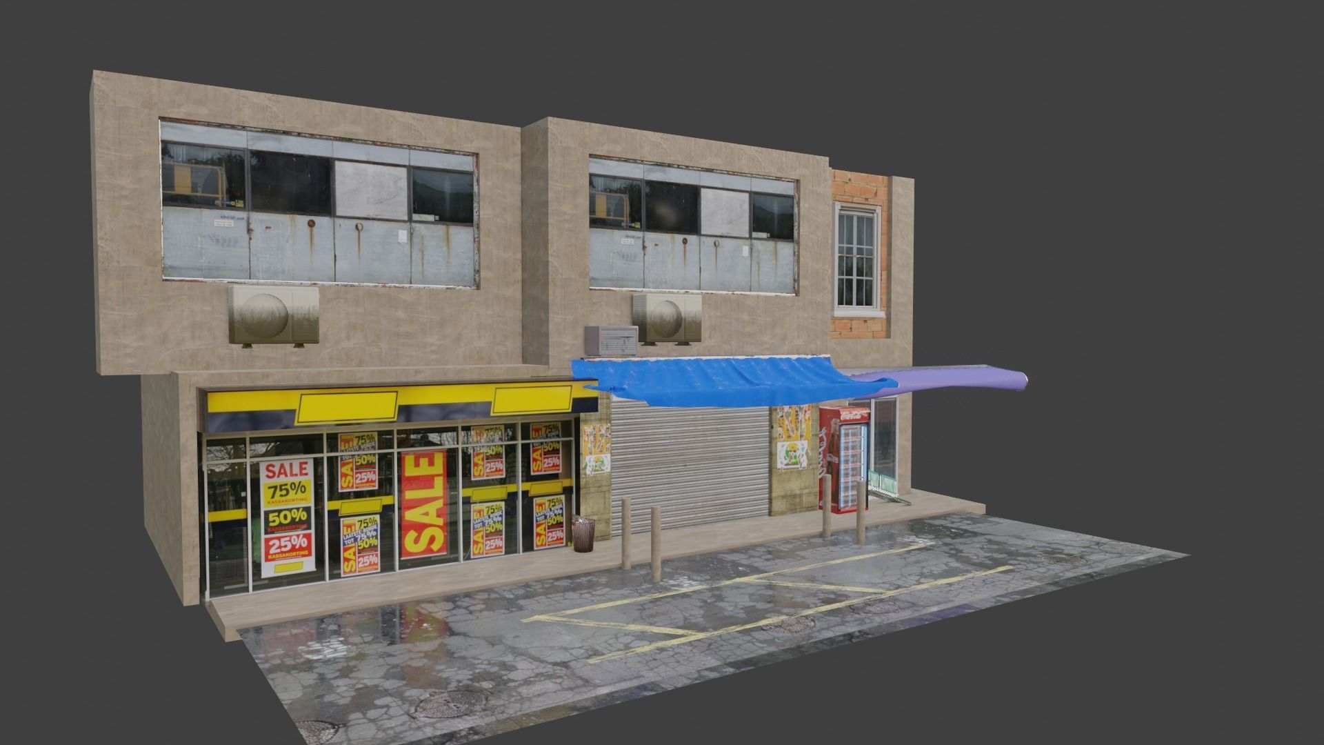 modern street made in blender 3D model_2