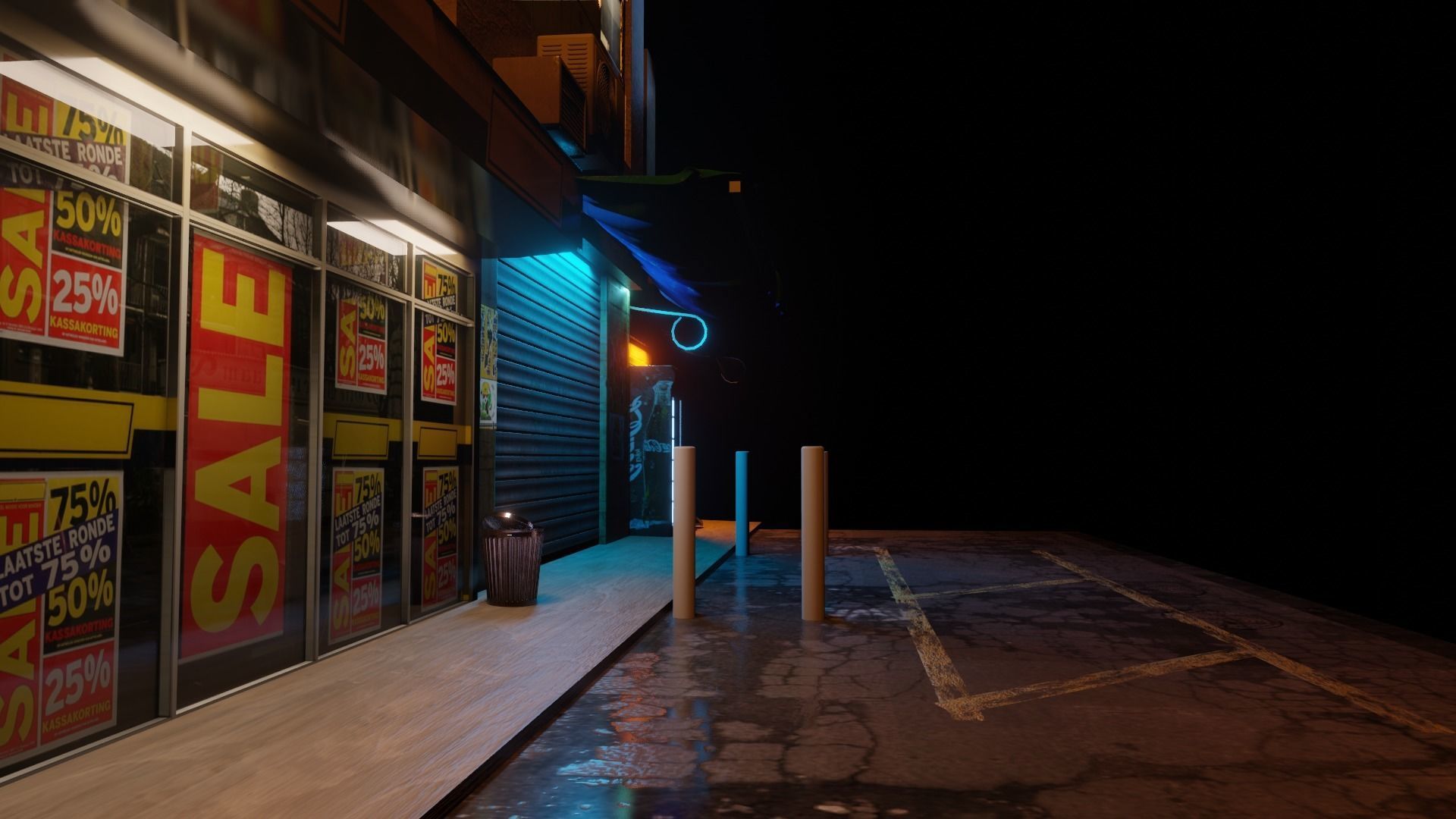 modern street made in blender 3D model_7