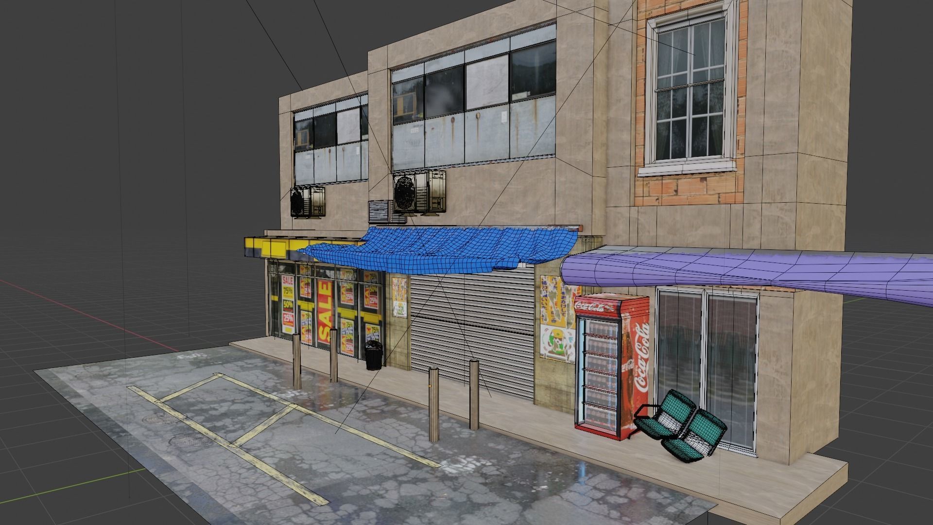 modern street made in blender 3D model_3