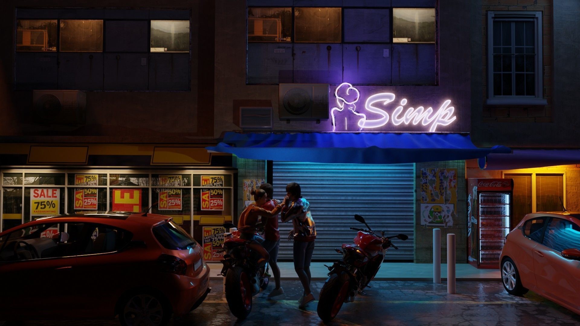 modern street made in blender 3D model_8