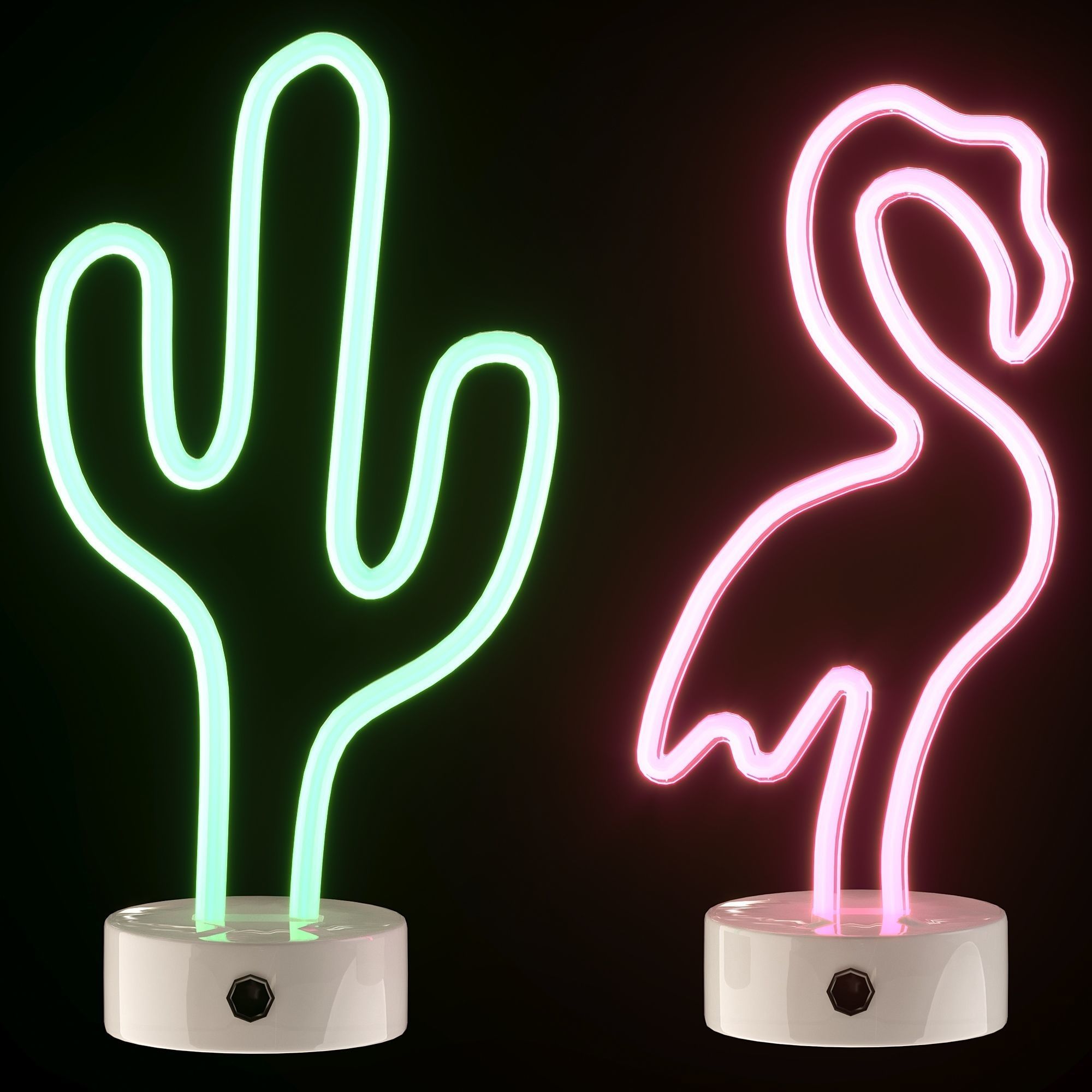 Led Neon table lamp 3D model_2