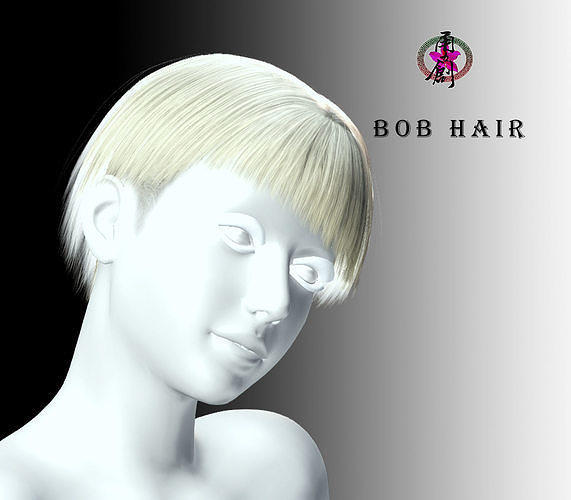 Business Hairstyles - Bob with Side Swept Low-poly 3D model