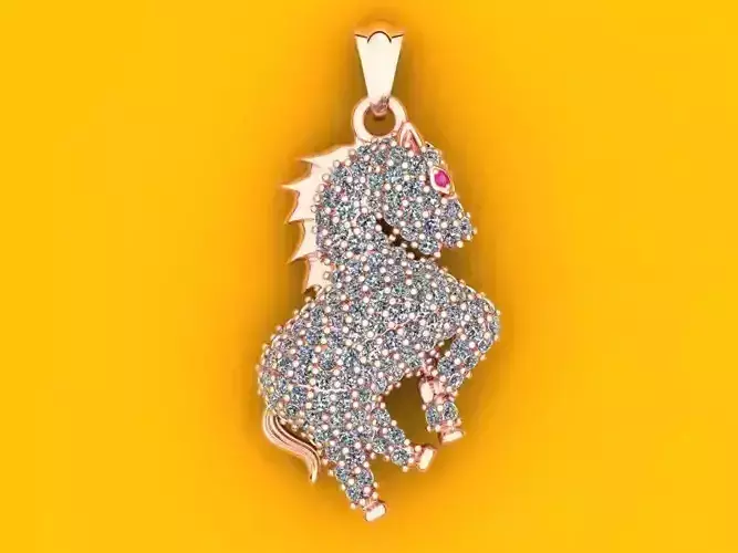 Horse pendant - Zodiac pendant - N258