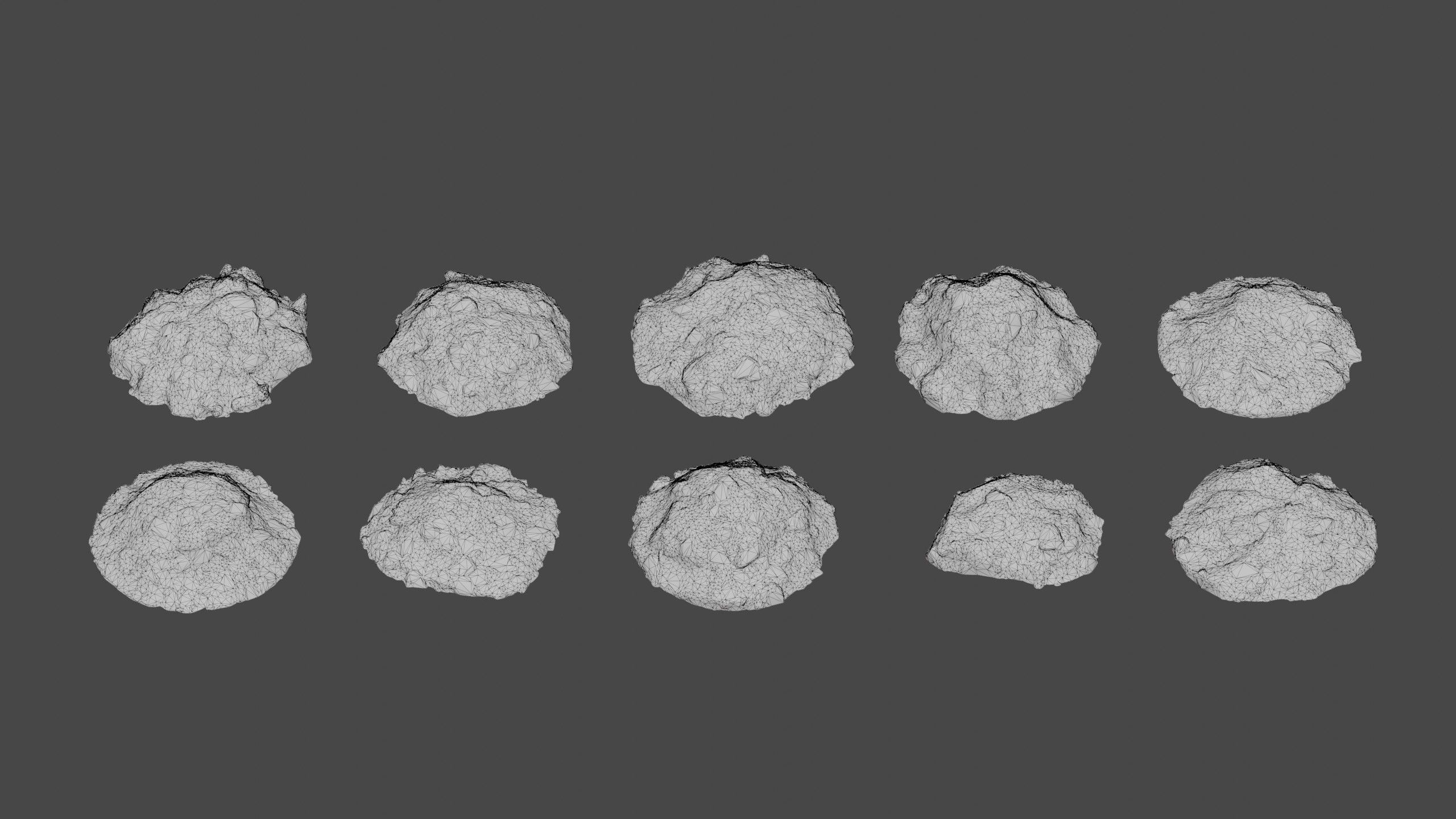 10 Model Desert Rock Outcropping Pack Low-poly 3D model_6