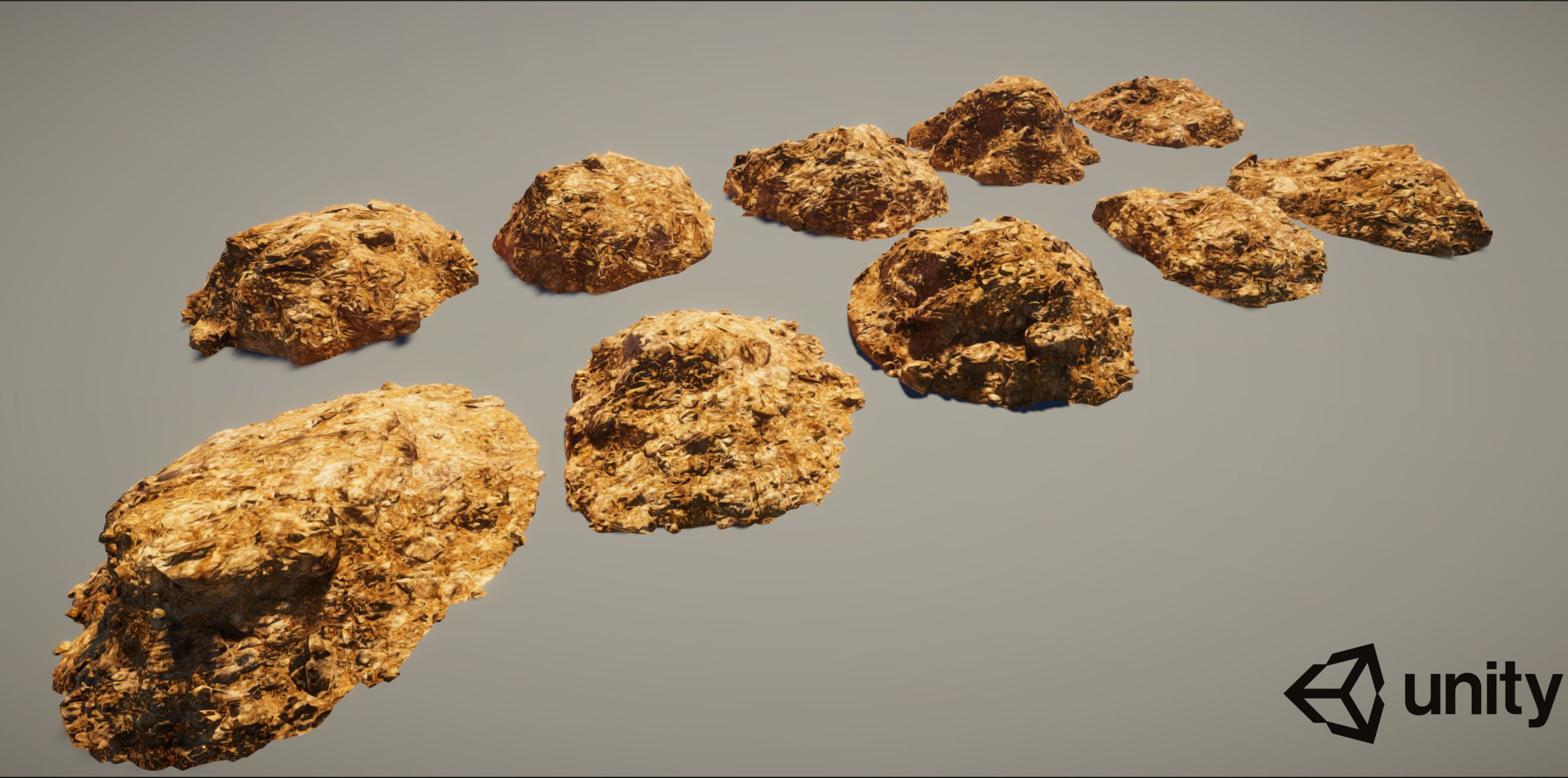 10 Model Desert Rock Outcropping Pack Low-poly 3D model_2