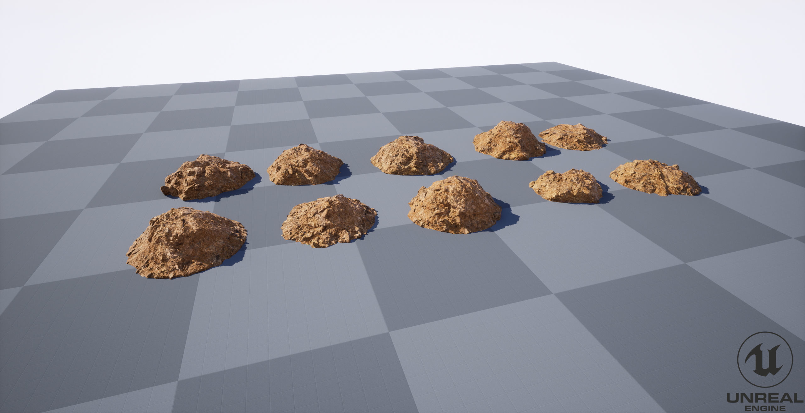 10 Model Desert Rock Outcropping Pack Low-poly 3D model_3