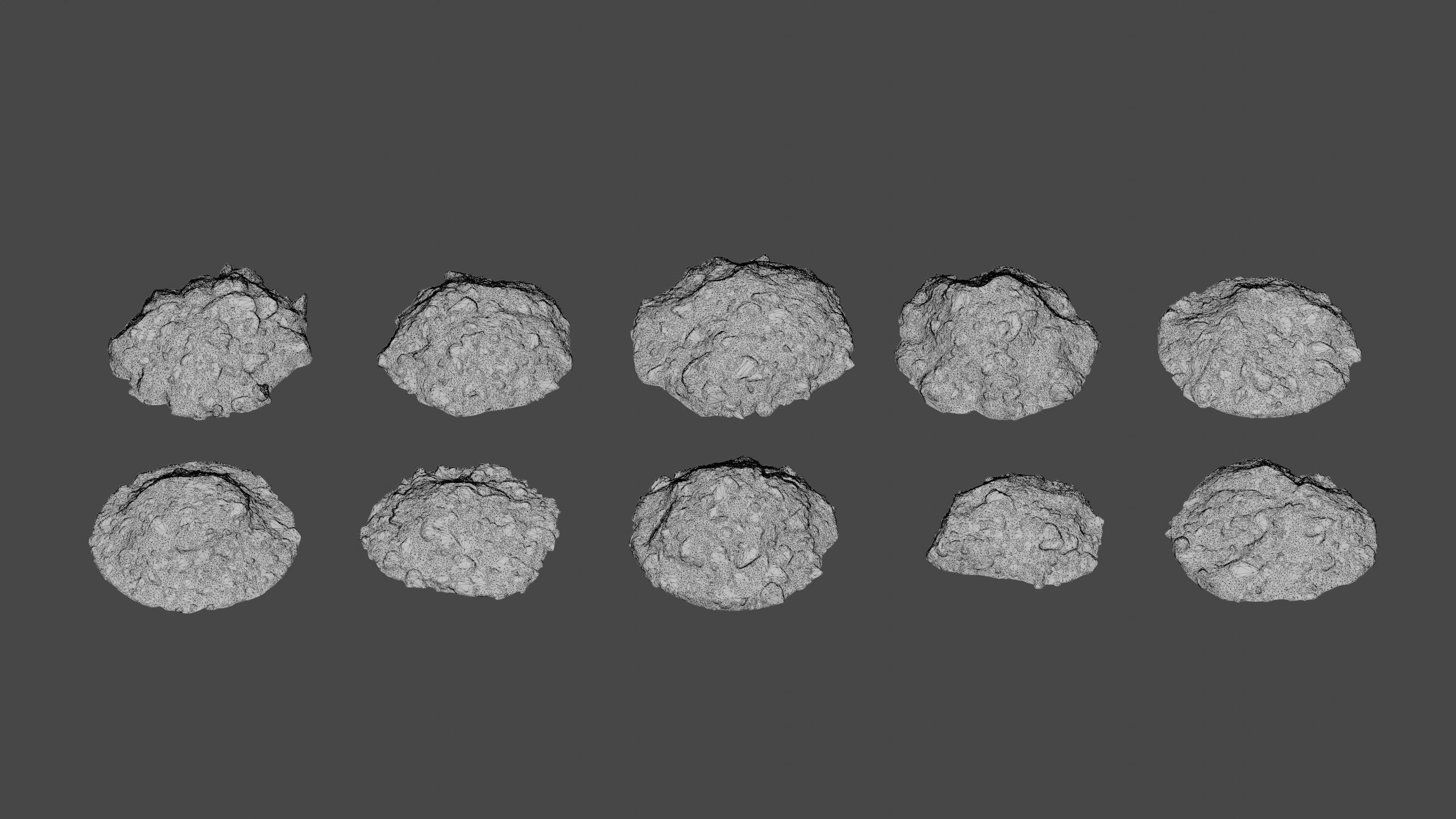 10 Model Desert Rock Outcropping Pack Low-poly 3D model_5