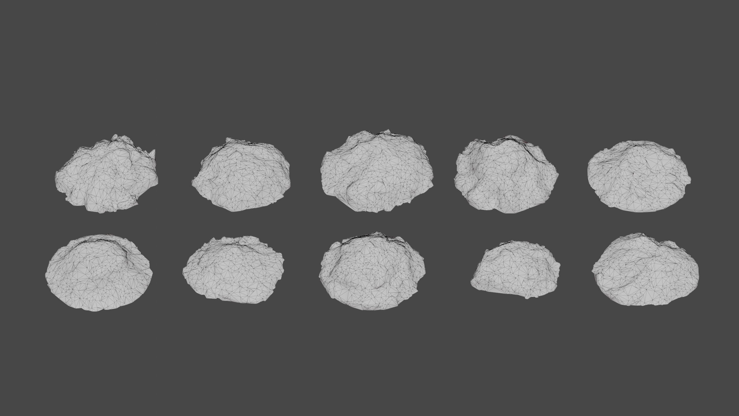 10 Model Desert Rock Outcropping Pack Low-poly 3D model_7