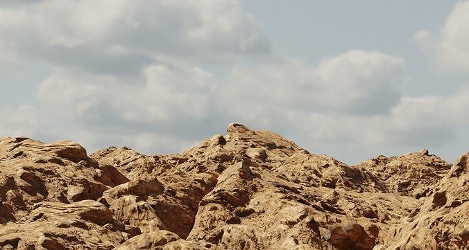10 Model Desert Rock Outcropping Pack Low-poly 3D model