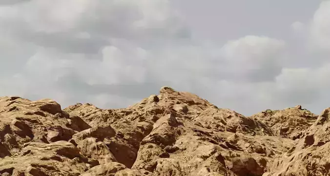 10 Model Desert Rock Outcropping Pack Low-poly 3D model