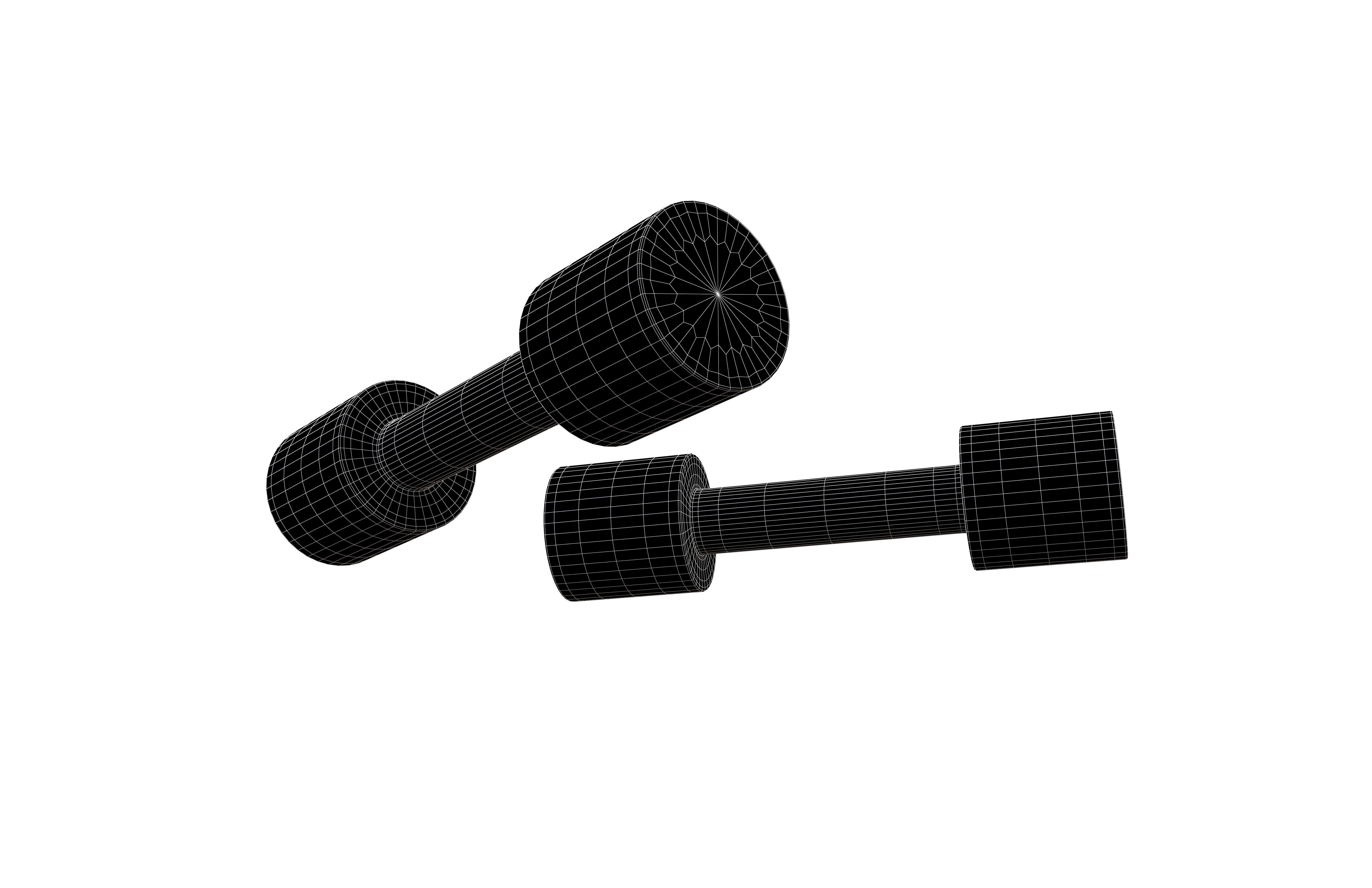 Voxel Style DumbBell v1 002 Low-poly 3D model_7