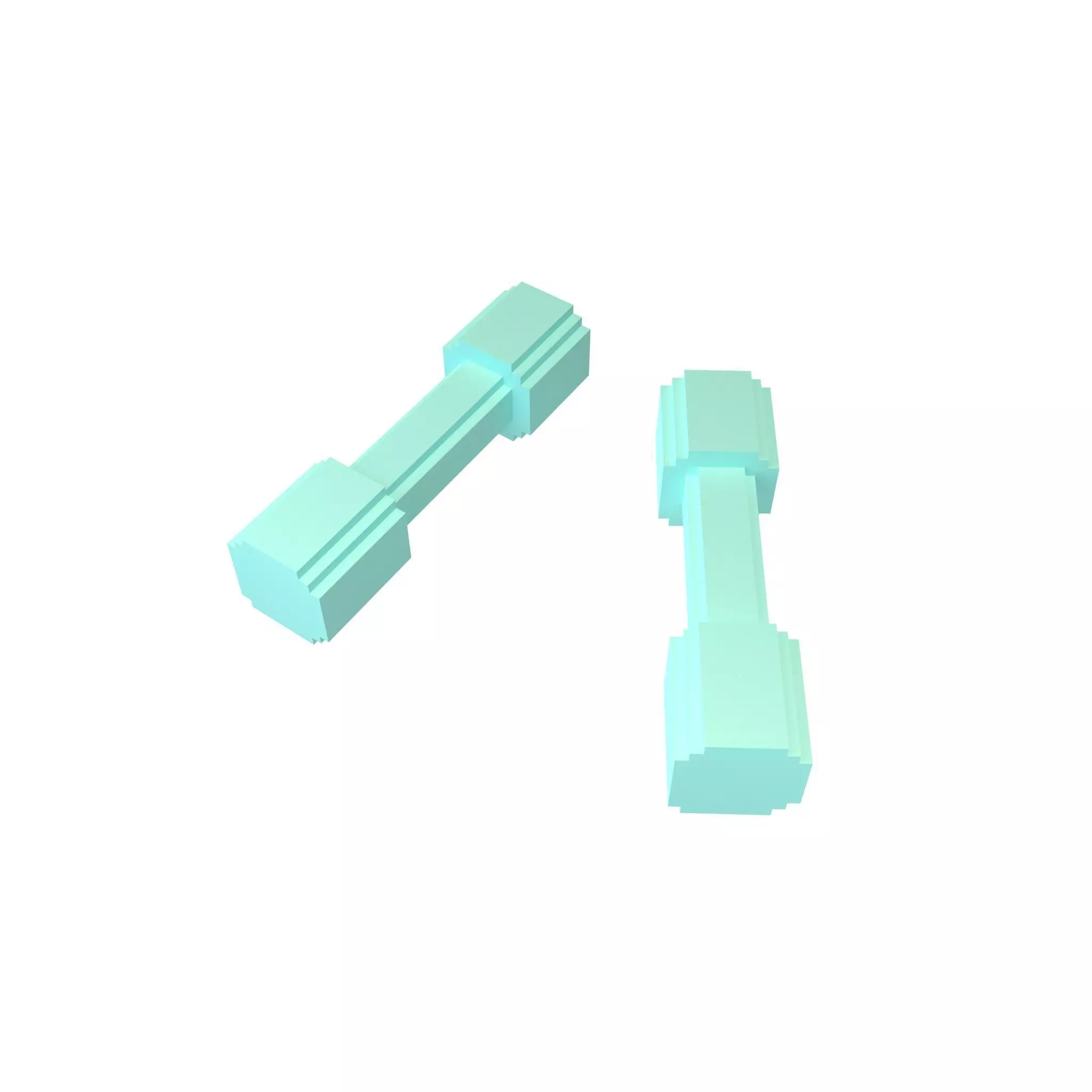 Voxel Style DumbBell v1 007 Low-poly 3D model
