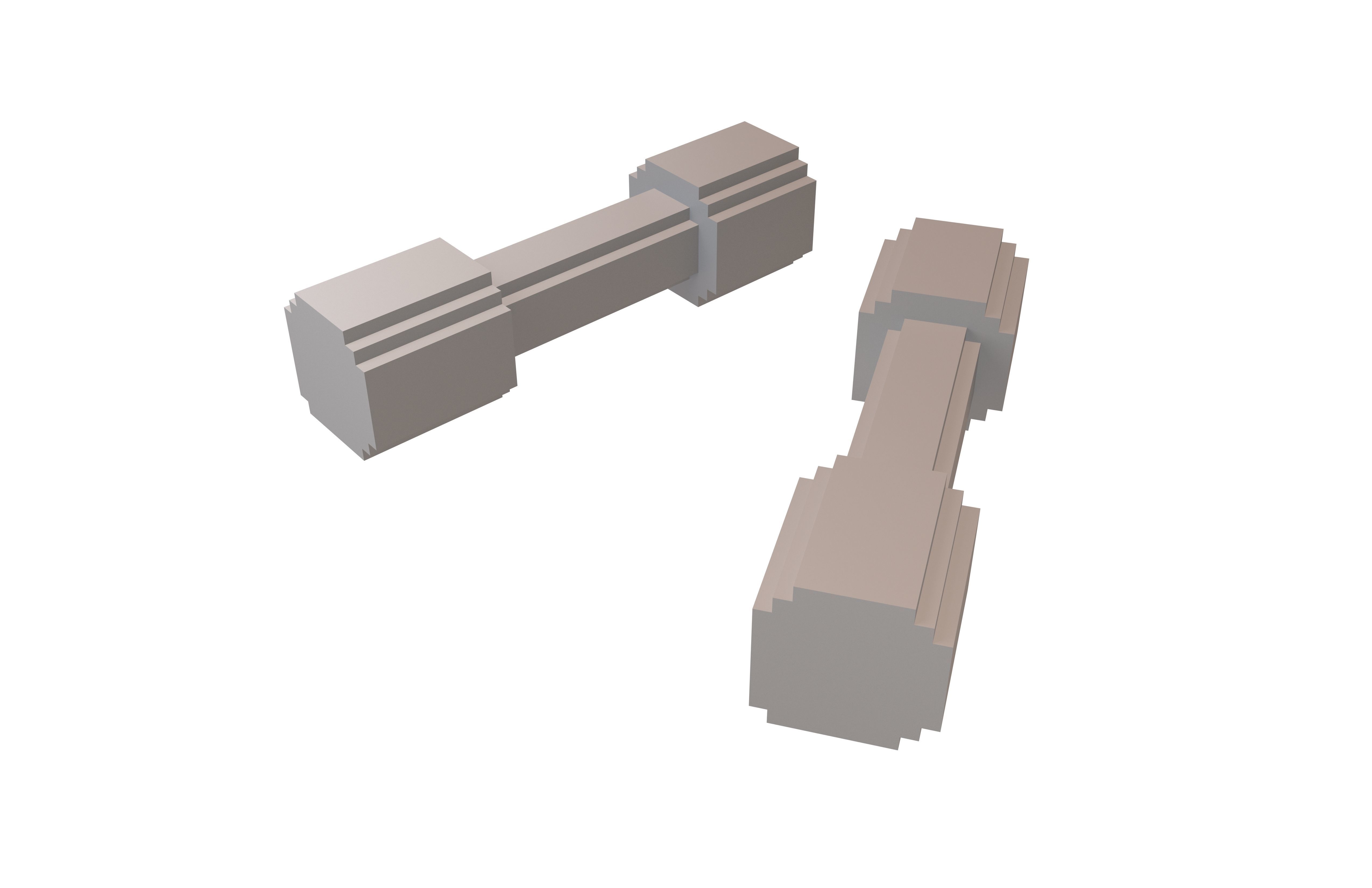 Voxel Style DumbBell v1 010 Low-poly 3D model_2