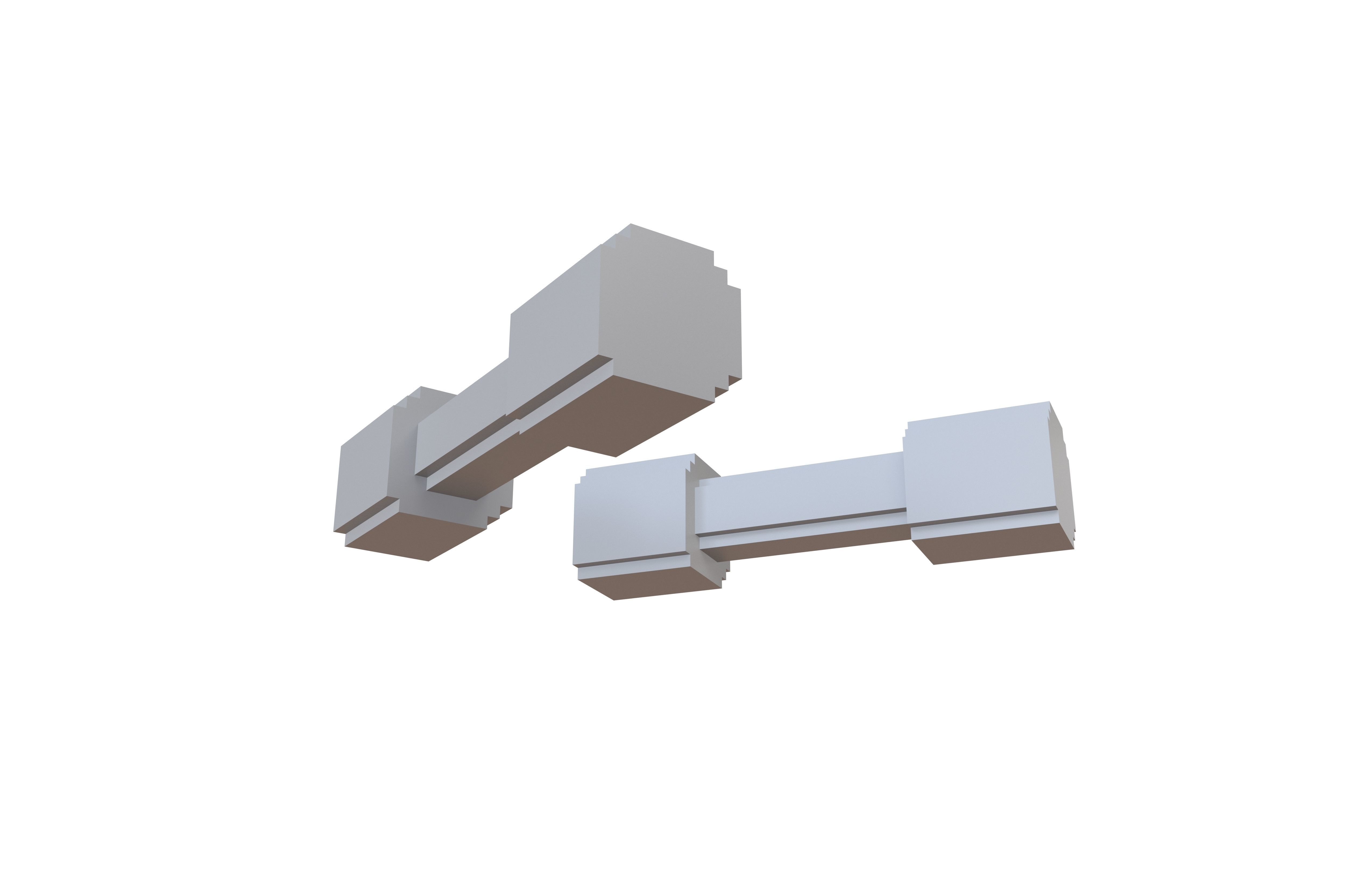 Voxel Style DumbBell v1 010 Low-poly 3D model_3
