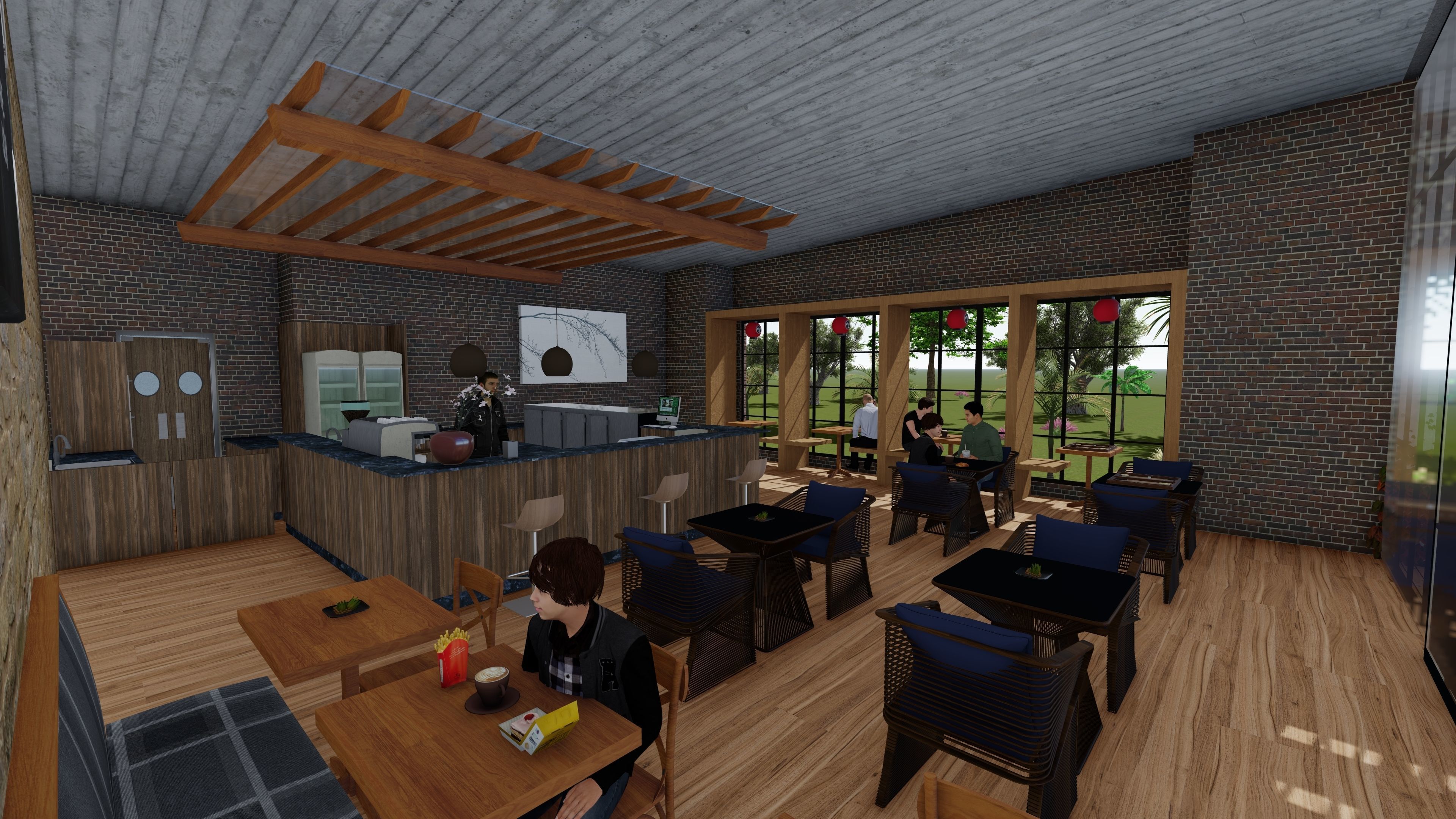 Cafe 210 Free 3D model_3