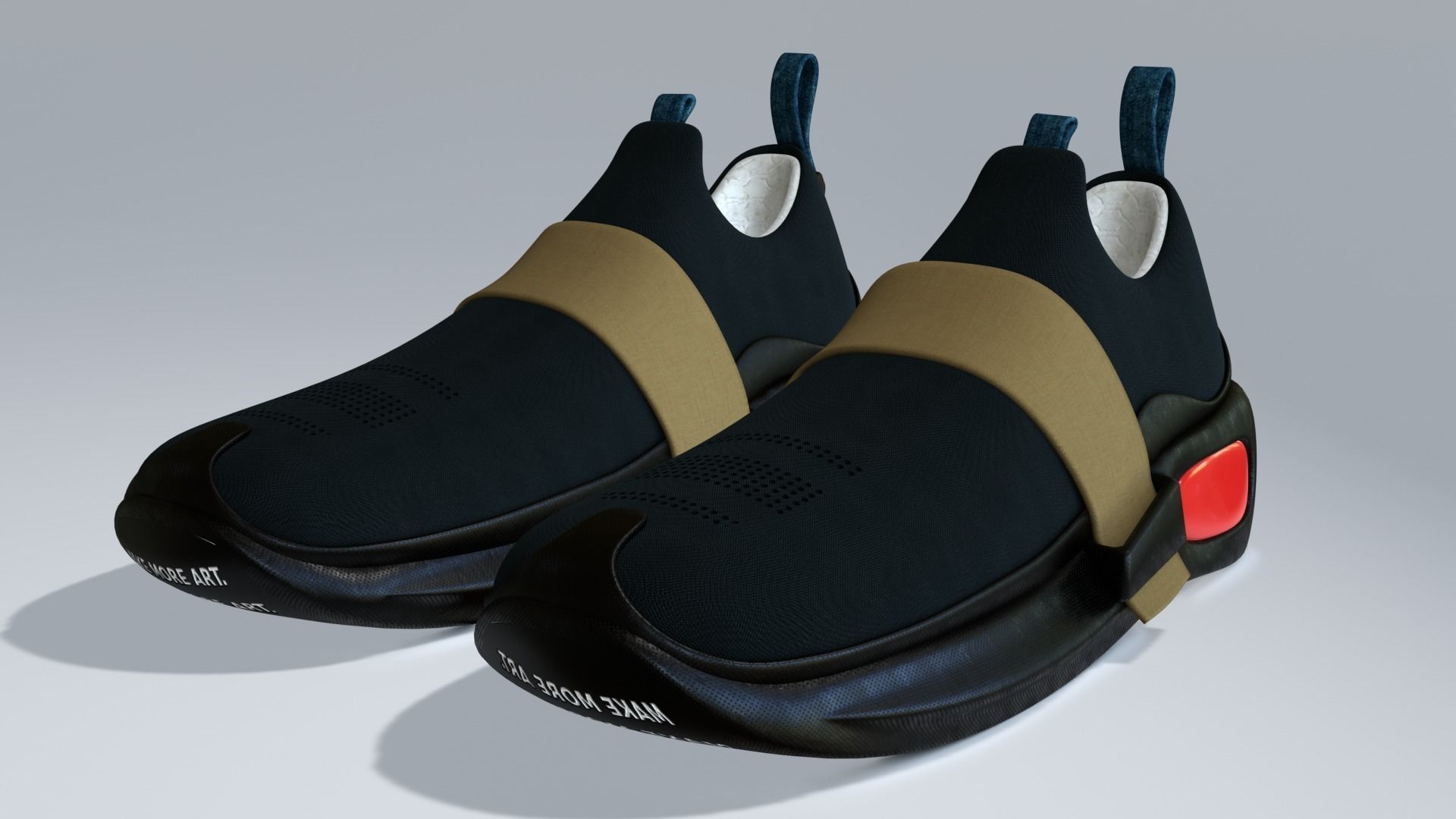 sneaker pair of shoes 3D model_2