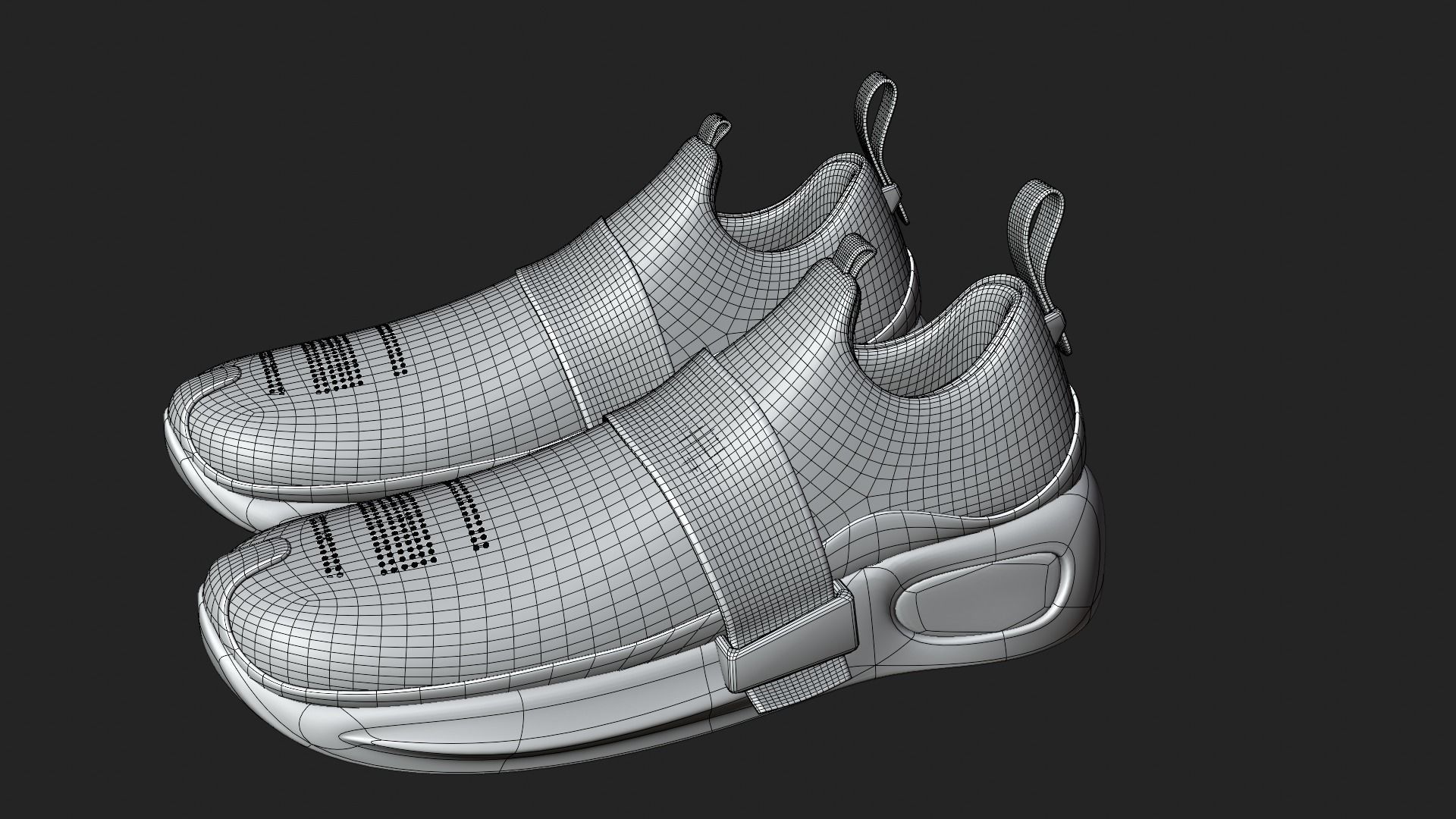 sneaker pair of shoes 3D model_4