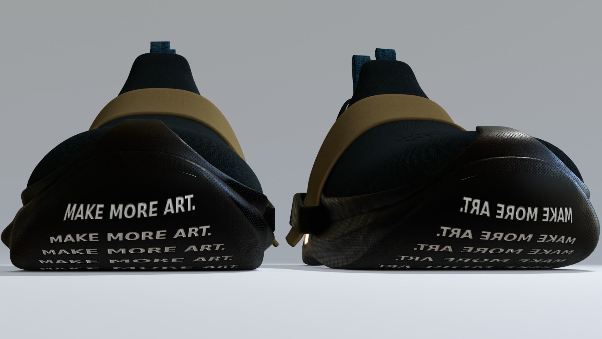 sneaker pair of shoes 3D model_3