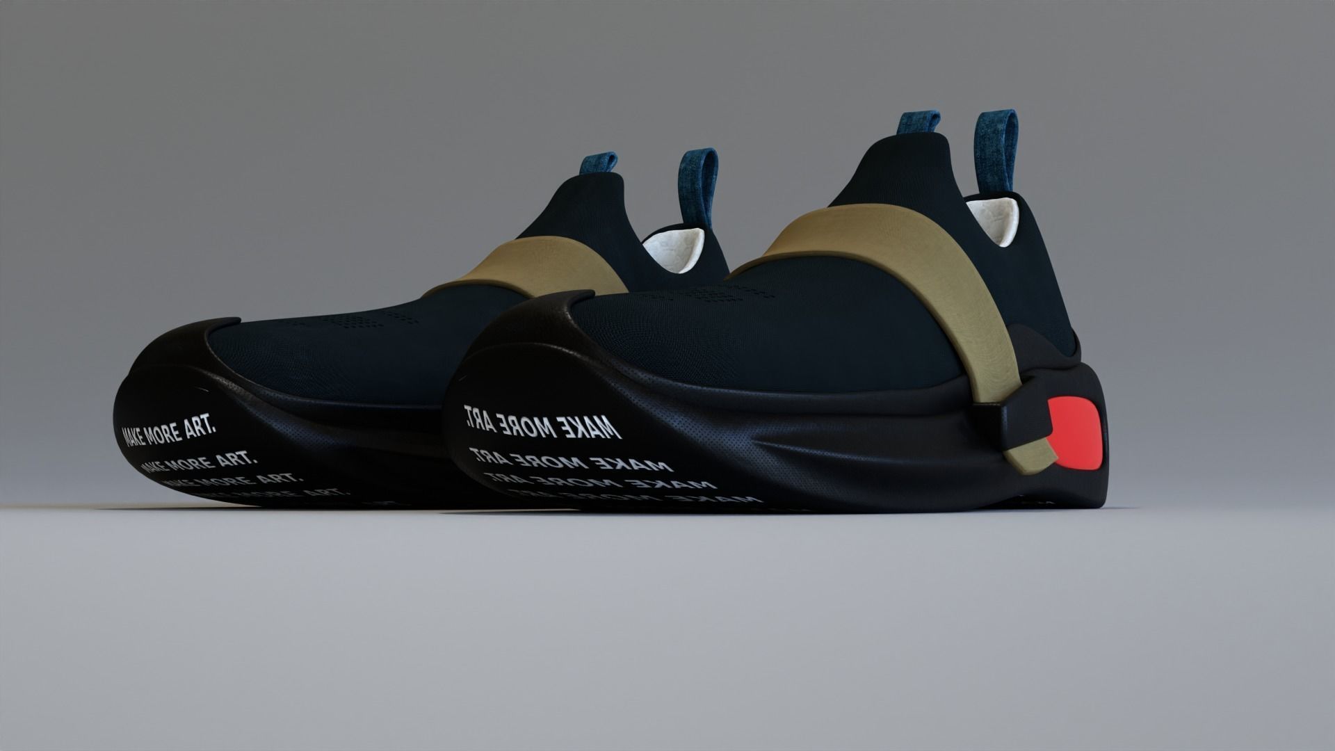 sneaker pair of shoes 3D model_1