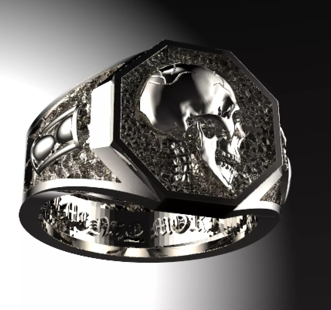 Skull ring memento mori 3d print STL 3D print model_0